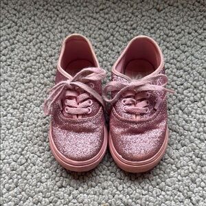 Vans Girls Sparkly Pink Kids Sneakers | Size 7.5